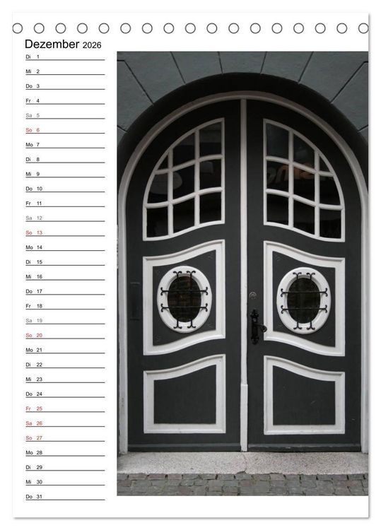 Produktbild: Alte D&auml;nische T&uuml;ren (Tischkalender 2026 DIN A5 hoch), CALVENDO Monatskalender