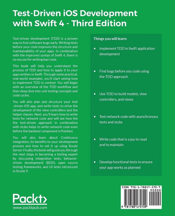 Produktbild: Test-Driven iOS Development with Swift 4