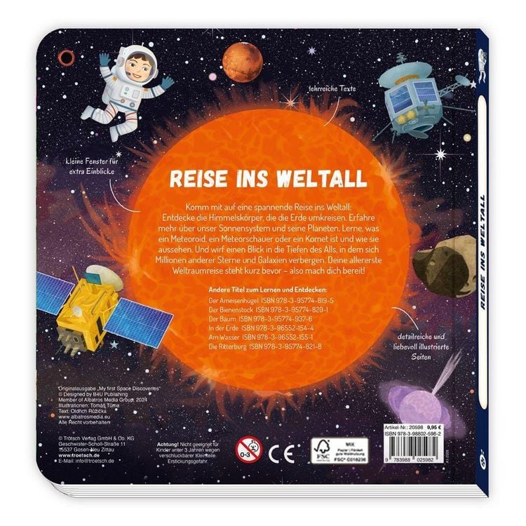 Produktbild: TR&Ouml;TSCH - Fensterbuch Entdeckerbuch Reise ins Weltall| Ab 3 Jahren
