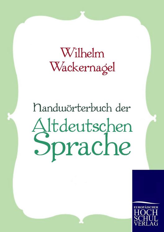 Produktbild: Handw&ouml;rterbuch der Altdeutschen Sprache
