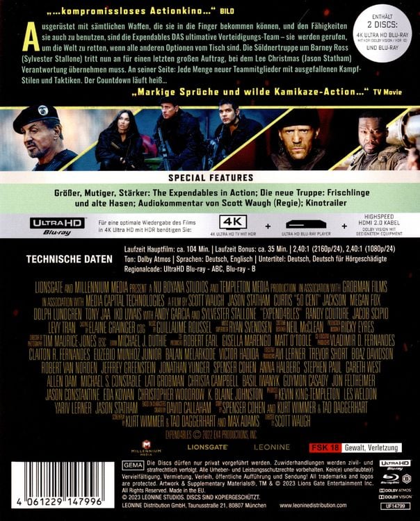 Produktbild: The Expendables 4 - Steelbook - Limited Edition (4K Ultra HD) (+ Blu-ray)