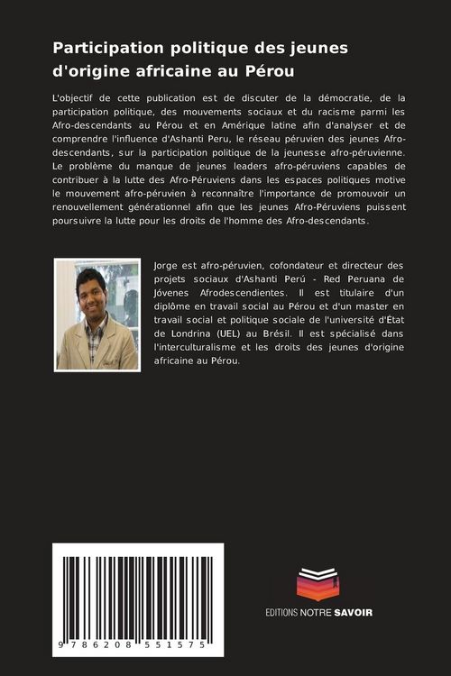 Produktbild: Participation politique des jeunes d'origine africaine au P&eacute;rou