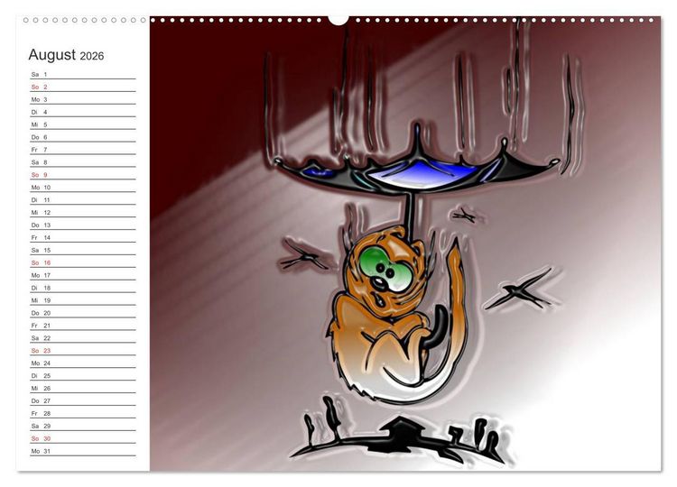 Produktbild: Alles f&uuml;r die Katz! Lustiger Katzen-Planer (hochwertiger Premium Wandkalender 2026 DIN A2 quer), Kunstdruck in Hochglanz