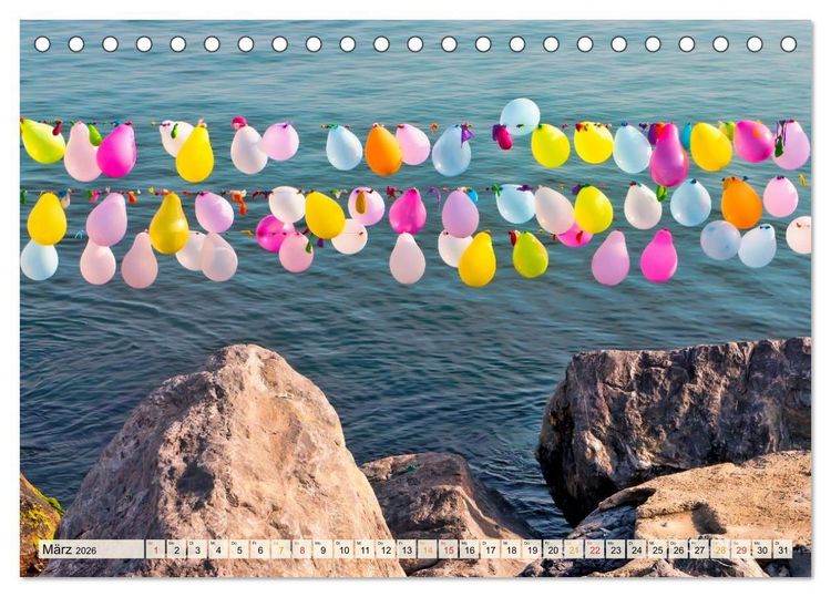Produktbild: Mein sch&ouml;ner bunter Luftballon (Tischkalender 2026 DIN A5 quer), CALVENDO Monatskalender
