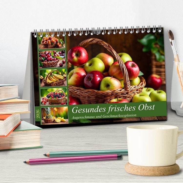 Produktbild: Gesundes frisches Obst (Tischkalender 2026 DIN A5 quer), CALVENDO Monatskalender