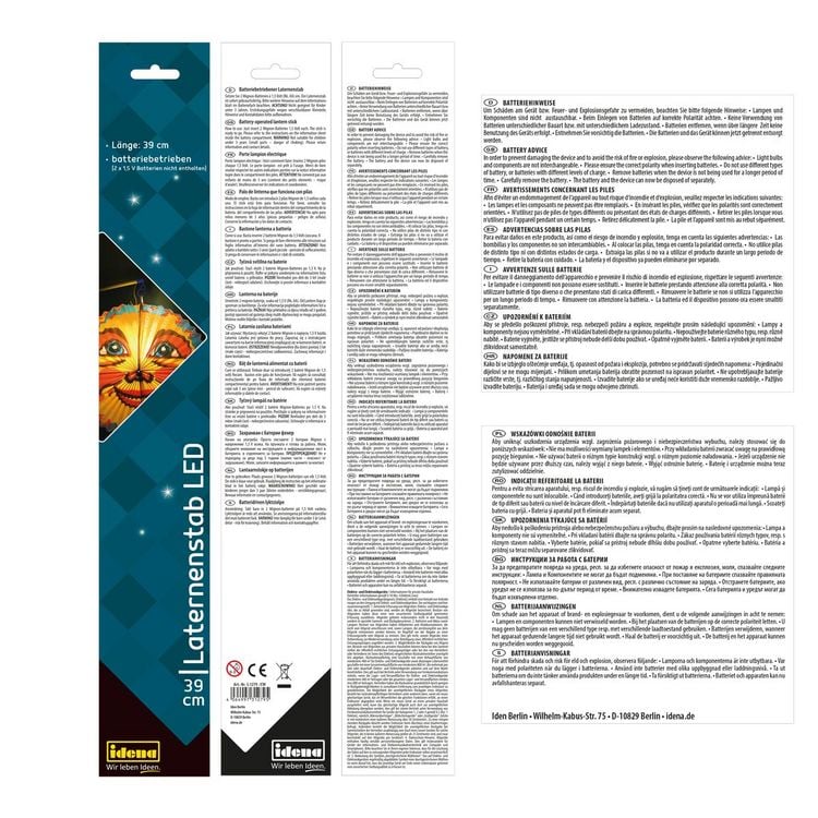 Produktbild: Idena Laternenstab LED 39cm