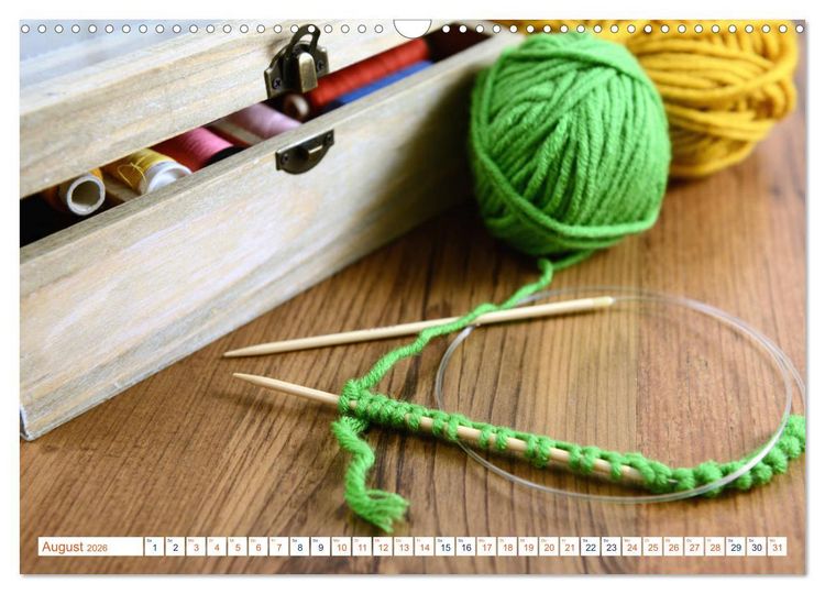 Produktbild: Kreatives aus Wolle - H&auml;keln, Stricken und Basteln (Wandkalender 2026 DIN A3 quer), CALVENDO Monatskalender