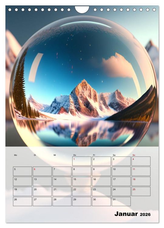 Produktbild: Gespiegelte Landschaft (Wandkalender 2026 DIN A4 hoch), CALVENDO Monatskalender
