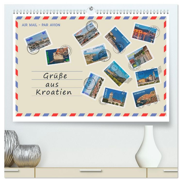 Produktbild: Gr&uuml;&szlig;e aus Kroatien (hochwertiger Premium Wandkalender 2026 DIN A2 quer), Kunstdruck in Hochglanz