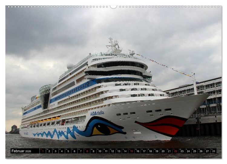 Produktbild: Kreuzfahrtschiffe in Hamburg (hochwertiger Premium Wandkalender 2026 DIN A2 quer), Kunstdruck in Hochglanz
