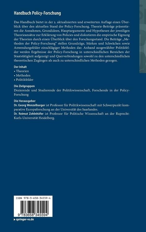 Produktbild: Handbuch Policy-Forschung