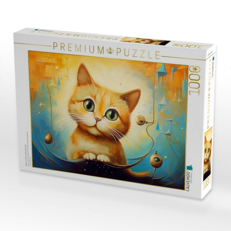 Produktbild: CALVENDO Puzzle Katze Im Stil von Salvador Dali | 1000 Teile Lege-Gr&ouml;&szlig;e 64x48cm Foto-Puzzle f&uuml;r gl&uuml;ckliche Stunden
