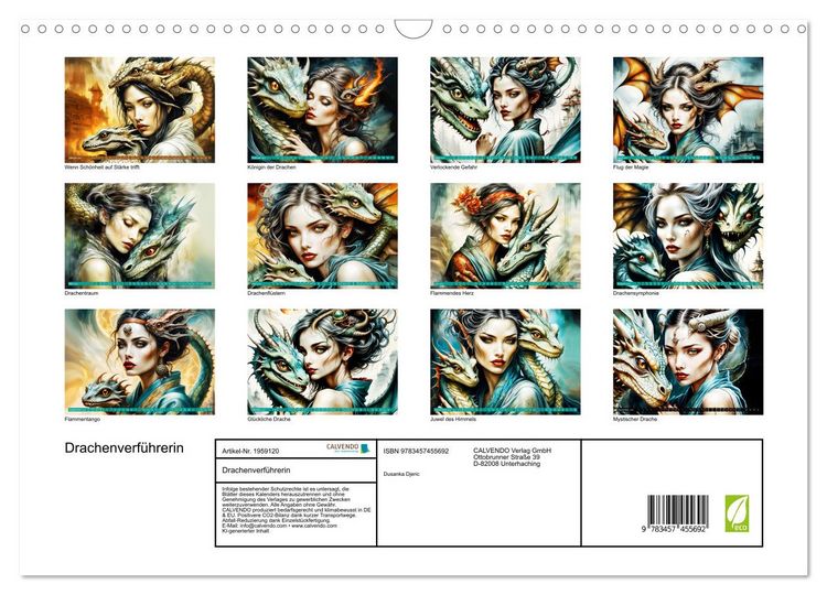 Produktbild: Drachenverf&uuml;hrerin (Wandkalender 2026 DIN A3 quer), CALVENDO Monatskalender