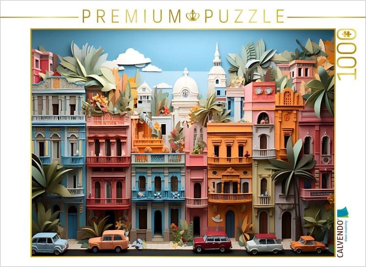 Produktbild: CALVENDO Puzzle Havanna in Papierschichtkunst | 1000 Teile Lege-Gr&ouml;&szlig;e 64x48cm Foto-Puzzle f&uuml;r gl&uuml;ckliche Stunden