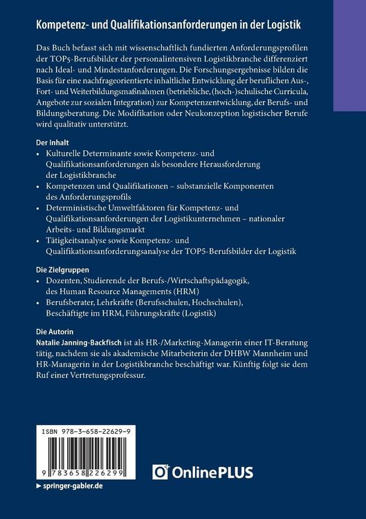 Produktbild: Kompetenz- und Qualifikationsanforderungen in der Logistik