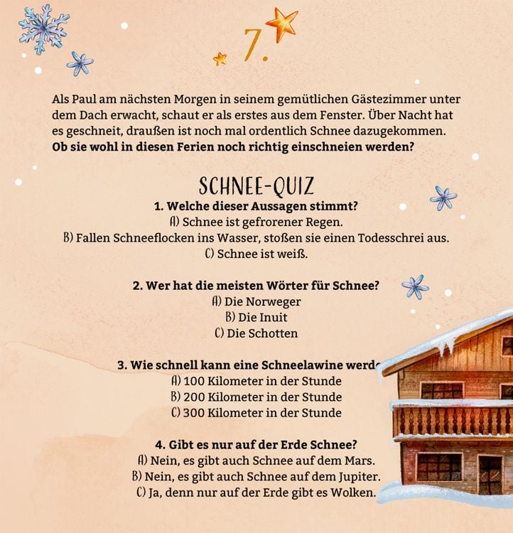 Produktbild: Zettel-Adventskalender &ndash; Aufregende Winterferien in den Bergen