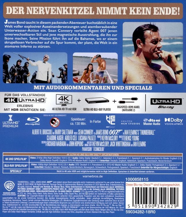 Produktbild: James Bond - Feuerball (4K Ultra HD) + (Blu-ray)