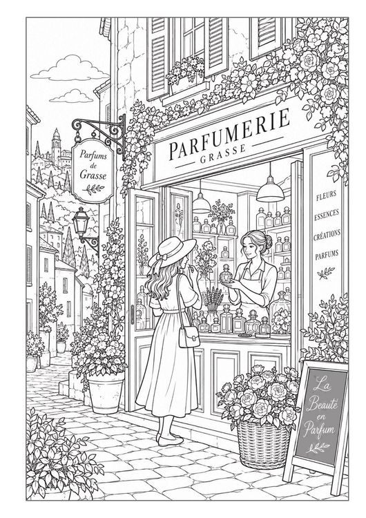 Produktbild: Tr&egrave;s Fran&ccedil;ais &ndash; Frankreich Malbuch f&uuml;r Erwachsene mit 70 sch&ouml;nen Ausmalmotiven