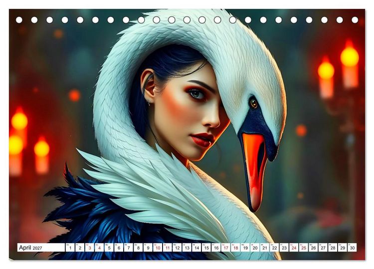 Produktbild: Die dunkle Legende des Schwanensees (Tischkalender 2027 DIN A5 quer), CALVENDO Monatskalender