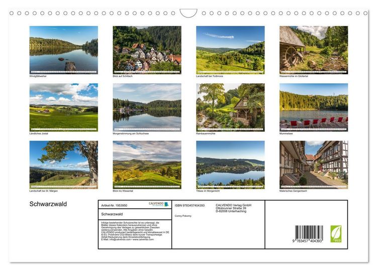 Produktbild: Schwarzwald (Wandkalender 2026 DIN A3 quer), CALVENDO Monatskalender