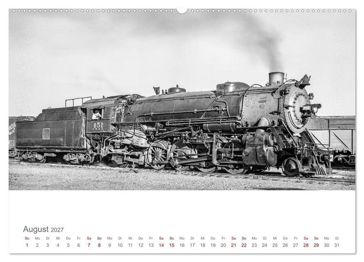 Produktbild: US-Dampflokomotiven (hochwertiger Premium Wandkalender 2027 DIN A2 quer), Kunstdruck in Hochglanz