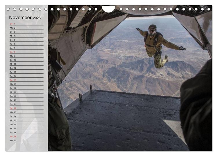Produktbild: Fallschirmspringer. Absprung der U.S. Navy Seals (Wandkalender 2026 DIN A4 quer), CALVENDO Monatskalender