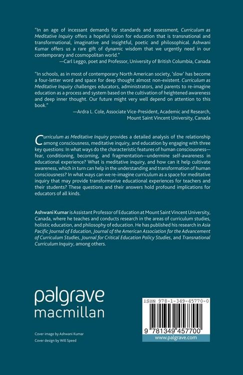 Produktbild: Curriculum as Meditative Inquiry