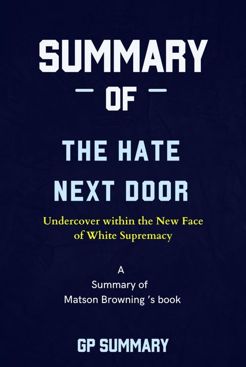 Produktbild: Summary of The Hate Next Door by Matson Browning: Undercover within the New Face of White Supremacy