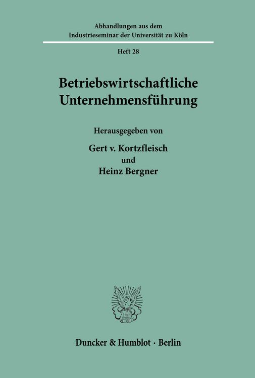 Produktbild: Betriebswirtschaftliche Unternehmensf&uuml;hrung.