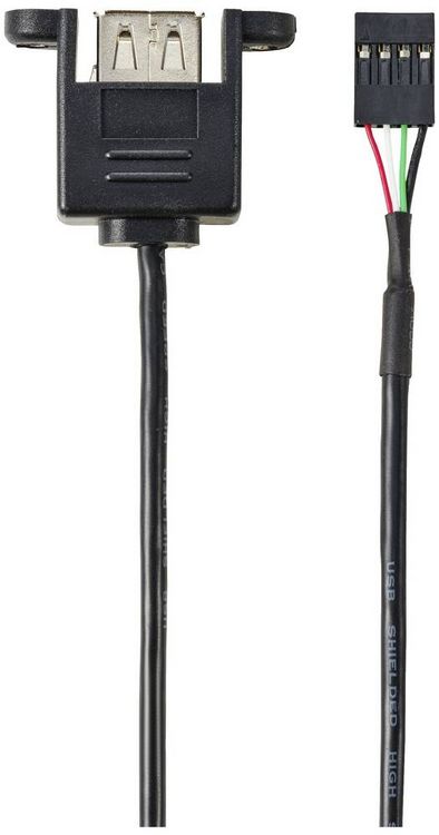 Produktbild: Renkforce USB-Kabel USB 2.0 Pfostenstecker 4pol., USB-A Buchse 0.60 m Schwarz schraubbar RF-5719748