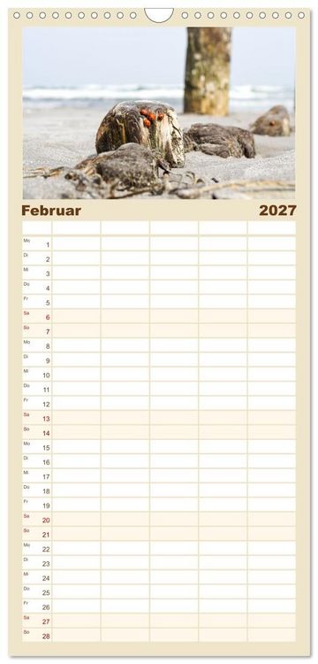 Produktbild: Familienplaner 2027 - Urlaubsparadies Insel R&uuml;gen mit 5 Spalten (Wandkalender, 21 x 45 cm) CALVENDO