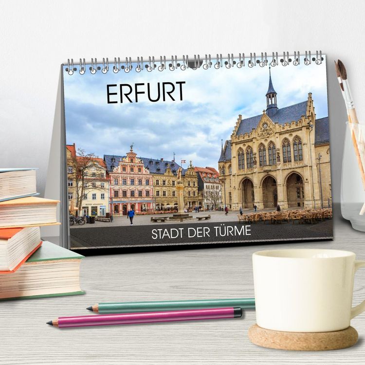 Produktbild: Erfurt - Stadt der T&uuml;rme (Tischkalender 2026 DIN A5 quer), CALVENDO Monatskalender