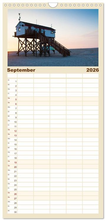Produktbild: Familienplaner 2026 - Sankt Peter-Ording. Sonne - Strand - Meer mit 5 Spalten (Wandkalender, 21 x 45 cm) CALVENDO
