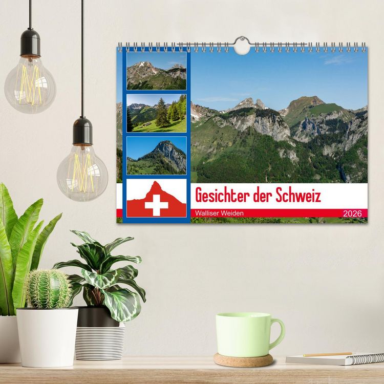 Produktbild: Gesichter der Schweiz - Walliser Weiden (Wandkalender 2026 DIN A4 quer), CALVENDO Monatskalender