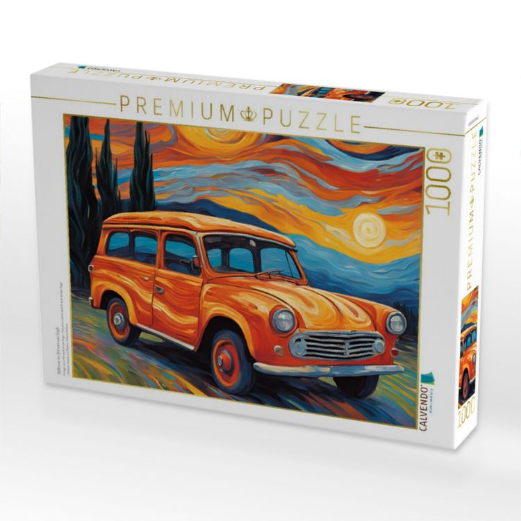 Produktbild: CALVENDO Puzzle Oldtimer im Stil von van Gogh | 1000 Teile Lege-Gr&ouml;&szlig;e 64x48cm Foto-Puzzle f&uuml;r gl&uuml;ckliche Stunden
