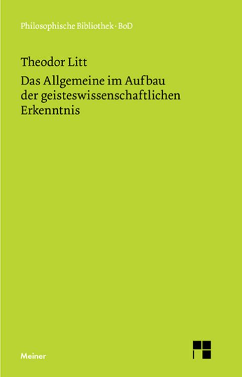 Produktbild: Das Allgemeine im Aufbau der geisteswissenschaftlichen Erkenntnis