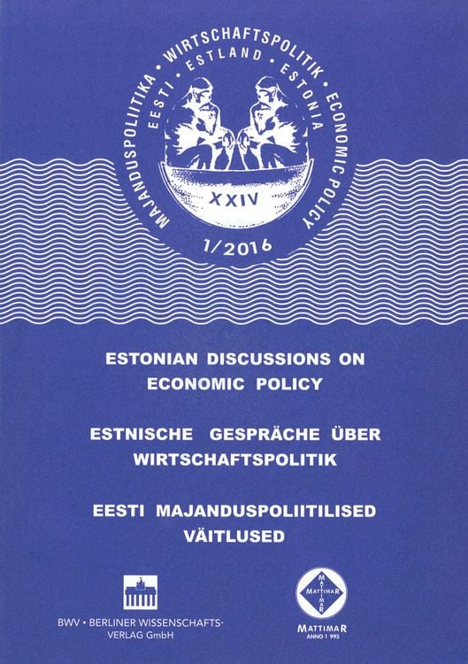 Produktbild: Estnische Gespr&auml;che &uuml;ber Wirtschaftspolitik 1/2016