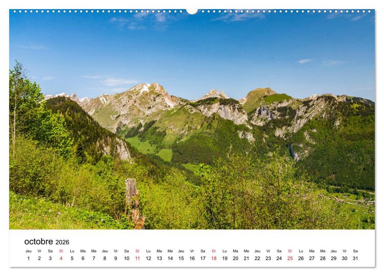 Produktbild: Randonn&eacute;es en Suisse alpages valaisans (Calendrier mural 2026 DIN A2 vertical) calendrier de bureau