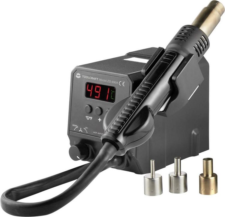 Produktbild: TOOLCRAFT ZD-8908 Hei&szlig;luftstation digital 300W 100 - 500&deg;C