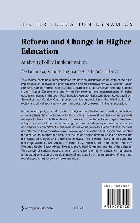 Produktbild: Reform and Change in Higher Education