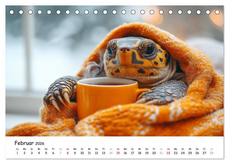 Produktbild: CHILL MAL - Entspannte Schildkr&ouml;ten beim Faulenzen (Tischkalender 2026 DIN A5 quer), CALVENDO Monatskalender