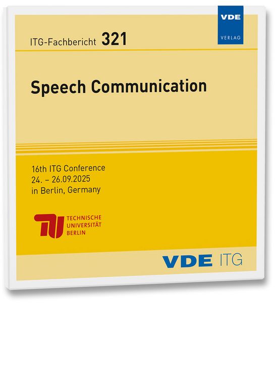 Produktbild: ITG-Fb. 321: Speech Communication