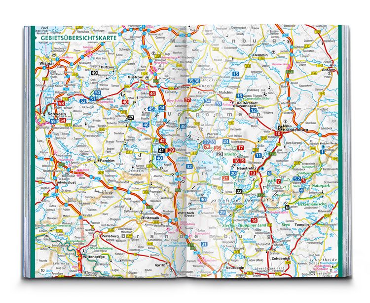 Produktbild: KOMPASS Wanderf&uuml;hrer Mecklenburgische Seenplatte, Land der 1000 Seen mit Nationalpark M&uuml;ritz, 55 Touren mit Extra-Tourenkarte