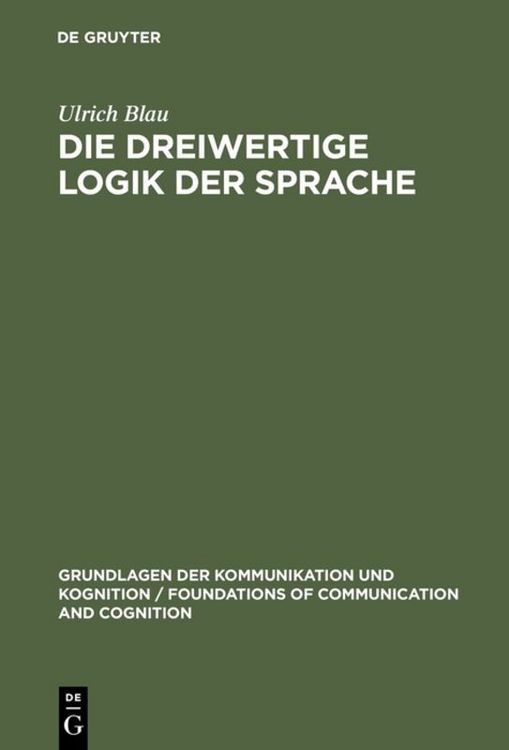 Produktbild: Die dreiwertige Logik der Sprache