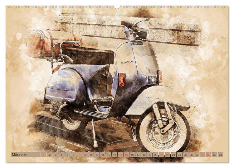Produktbild: Mototrroller - Vesparade (Wandkalender 2026 DIN A2 quer), CALVENDO Monatskalender