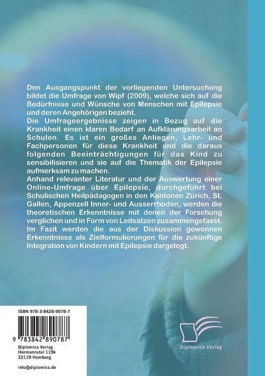 Produktbild: Schulische Integration von Kindern mit Epilepsie: Chancen und Grenzen aus der Sicht von schulischen Heilp&auml;dagogen