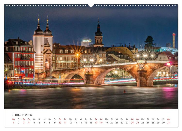 Produktbild: Lichtstimmungen in Heidelberg (Wandkalender 2026 DIN A2 quer), CALVENDO Monatskalender