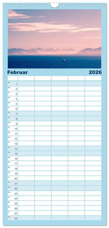Produktbild: Familienplaner 2026 - Spitzbergen im Sommer mit 5 Spalten (Wandkalender, 21 x 45 cm) CALVENDO