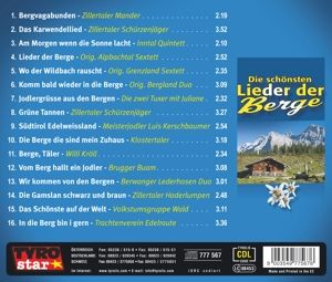Produktbild: Die Sch&ouml;nsten Lieder Der Berge