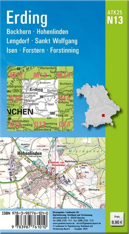 Produktbild: ATK25-N13 Erding (Amtliche Topographische Karte 1:25000)
